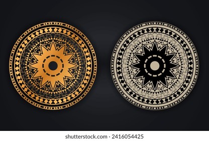 Luxury Golden Color or Colorful Islamic Mandala Background Design.
Circular pattern in form of mandala for Henna, Mehndi, tattoo, decoration. Decorative ornament in ethnic oriental style.