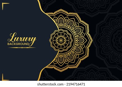 Luxury golden color mandala background design