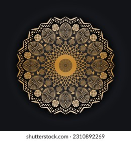 Luxury golden color mandala background design