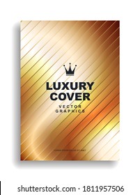Luxury golden cover design. Royal style premium quality. Bronze. Vector eps 10