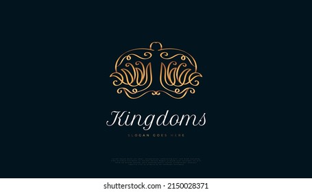 Luxury Golden Crown Logo Design. Royal King or Queen Crown Logo or Icon. Elegant Diadem Vector Illustration