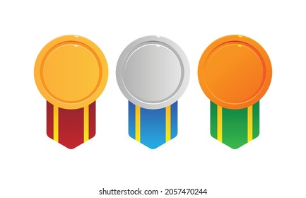 Luxury golden flat badges set Free Medals illustration