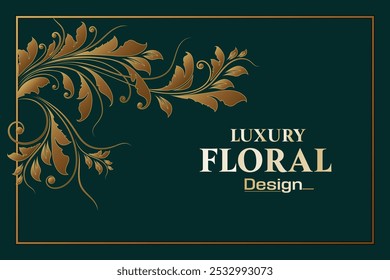 "Diseño floral dorado de lujo: decoración elegante y sofisticada"
