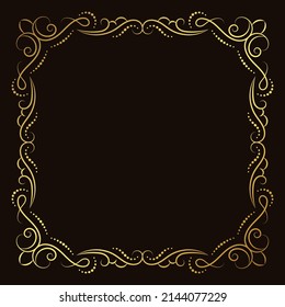 Luxury golden floral frame design elegant background vector