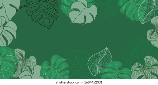 luxury golden floral line arts wallpaper design. Exotic botanical wallpaper, vintage boho style for textiles, fabric, paper, banner website, cover design Vector illustration. 