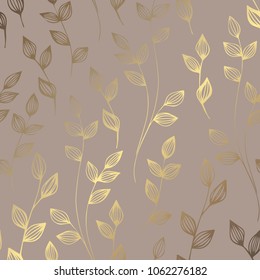 Luxury golden floral pattern on a brown background. Elegant decorative vector pattern for the design of invitations, cards, covers, business cards.