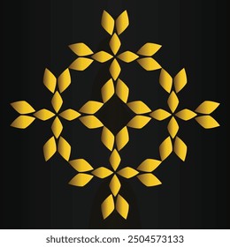 luxury golden flower design on black background
