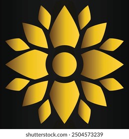 luxury golden flower design on black background