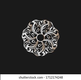 Luxury Golden FLower icon logo design