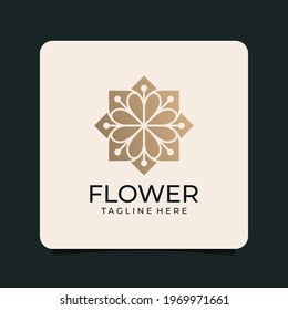 Luxury golden flower logo vector concept for spa symbol. Logo can be used for icon, brand, identity, fashion, beauty, nature, plant, hotel, cosmetic, and business company