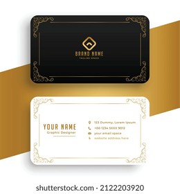 luxury golden frame business card mockup design