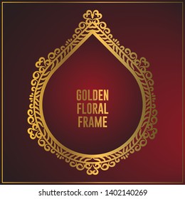 Luxury Golden frame design with floral ornament. Decorative gold frames and borders