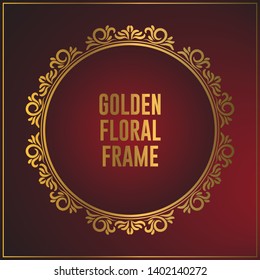 Luxury Golden frame design with floral ornament. Decorative gold frames and borders