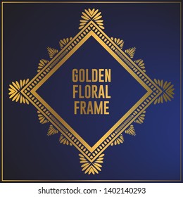 Luxury Golden frame design with floral ornament. Decorative gold frames and borders