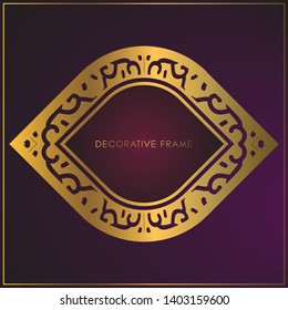 Luxury Golden frame design with floral ornament. Decorative gold frames and borders