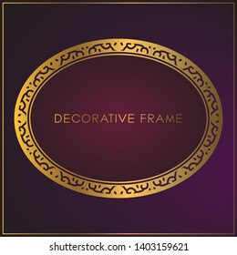 Luxury Golden frame design with floral ornament. Decorative gold frames and borders