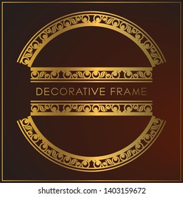 Luxury Golden frame design with floral ornament. Decorative gold frames and borders