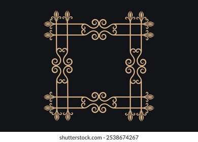  luxury golden frame gold border Golden vector vintage frames retro horizontal,on a colored background.