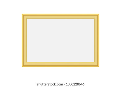 Luxury Golden Frame Isolated On White Background. Vector