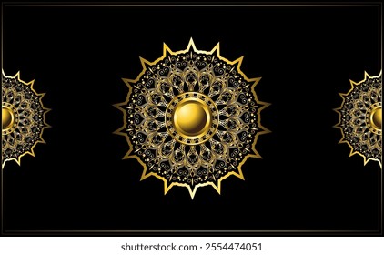 luxury golden frame mandala ornament