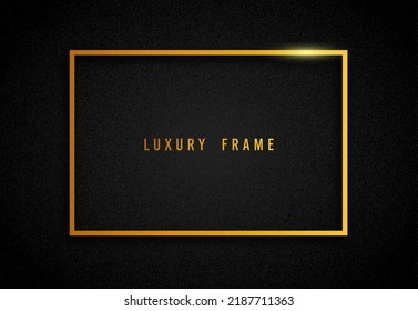 Luxury Golden Frame Mockup. Landscape Minimal Frame In A Black Backround.