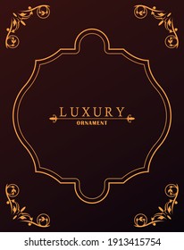 luxury golden frame victorian style in red wine background vector illustration design