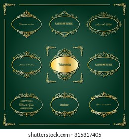 Luxury golden frames and design elements.