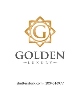 luxury golden g letter monochrome logo icon vector template