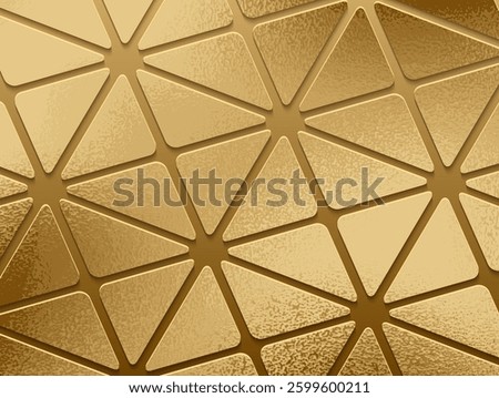 Luxury golden geometric background with embossed geometric triangular pattern