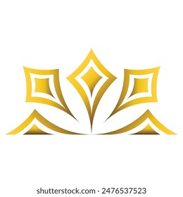 Luxury golden geometric ornament isolated on white background