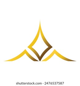 Luxury golden geometric ornament isolated on white background