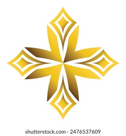 Luxury golden geometric ornament isolated on white background