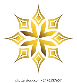 Luxury golden geometric ornament isolated on white background