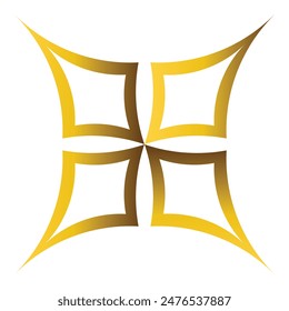 Luxury golden geometric ornament isolated on white background