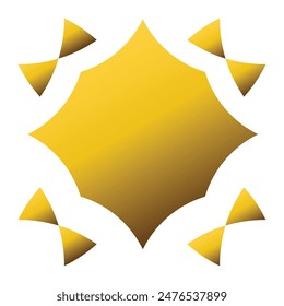 Luxury golden geometric ornament isolated on white background
