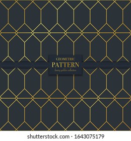 Luxury golden geometric pattern. Abstract line background, fashion style vector illustration for wallpaper, flyer, cover, design template. Realistic premium minimalistic ornament, backdrop.