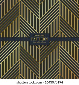 Luxury golden geometric pattern. Abstract line background, fashion style vector illustration for wallpaper, flyer, cover, design template. Realistic premium minimalistic ornament, backdrop.