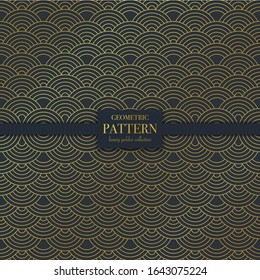 Luxury golden geometric pattern. Abstract line background, fashion style vector illustration for wallpaper, flyer, cover, design template. Realistic premium minimalistic ornament, backdrop.