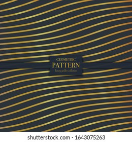 Luxury golden geometric pattern. Abstract line background, fashion style vector illustration for wallpaper, flyer, cover, design template. Realistic premium minimalistic ornament, backdrop.
