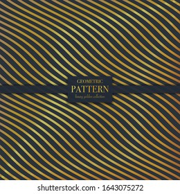 Luxury golden geometric pattern. Abstract line background, fashion style vector illustration for wallpaper, flyer, cover, design template. Realistic premium minimalistic ornament, backdrop.