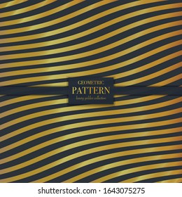 Luxury golden geometric pattern. Abstract line background, fashion style vector illustration for wallpaper, flyer, cover, design template. Realistic premium minimalistic ornament, backdrop.