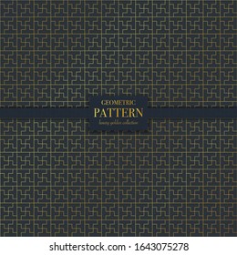 Luxury golden geometric pattern. Abstract line background, fashion style vector illustration for wallpaper, flyer, cover, design template. Realistic premium minimalistic ornament, backdrop.