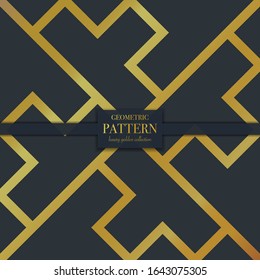 Luxury golden geometric pattern. Abstract line background, fashion style vector illustration for wallpaper, flyer, cover, design template. Realistic premium minimalistic ornament, backdrop.