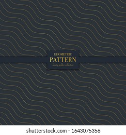 Luxury golden geometric pattern. Abstract line background, fashion style vector illustration for wallpaper, flyer, cover, design template. Realistic premium minimalistic ornament, backdrop.
