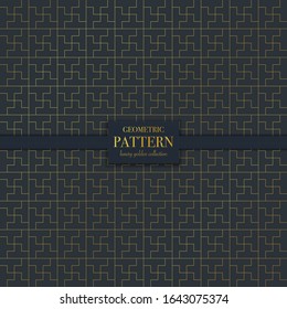 Luxury golden geometric pattern. Abstract line background, fashion style vector illustration for wallpaper, flyer, cover, design template. Realistic premium minimalistic ornament, backdrop.
