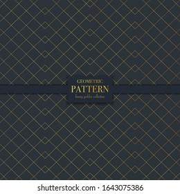 Luxury golden geometric pattern. Abstract line background, fashion style vector illustration for wallpaper, flyer, cover, design template. Realistic premium minimalistic ornament, backdrop.