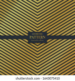 Luxury golden geometric pattern. Abstract line background, fashion style vector illustration for wallpaper, flyer, cover, design template. Realistic premium minimalistic ornament, backdrop.