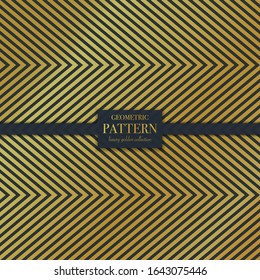 Luxury golden geometric pattern. Abstract line background, fashion style vector illustration for wallpaper, flyer, cover, design template. Realistic premium minimalistic ornament, backdrop.