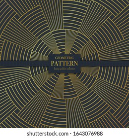 Luxury golden geometric pattern. Abstract line background, fashion style vector illustration for wallpaper, flyer, cover, design template. Realistic premium minimalistic ornament, backdrop.