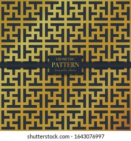 Luxury golden geometric pattern. Abstract line background, fashion style vector illustration for wallpaper, flyer, cover, design template. Realistic premium minimalistic ornament, backdrop.